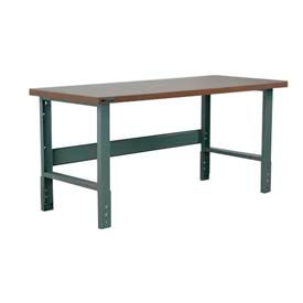 Stackbin Corporation H6030-3505-BL Stackbin 3505 Series Adjustable Height Workbench, 60 x 30", Shop Top Square Edge, Blue image.
