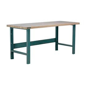 Stackbin Corporation M4830-3500-GY Stackbin 3500 Series Welded Workbench, 48 x 30", Maple Butcher Block Square Edge, Gray image.