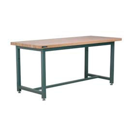 Stackbin Corporation M6030-1000-BK Stackbin 1000 Series Workbench, Maple Butcher Block Square Edge, 60"W x 30"D, Black image.