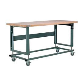 Stackbin Corporation M7236-2500-GY Stackbin 2500 Series Workbench W/ Maple Square Edge Top, 72"W x 36"D, Gray image.