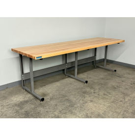 Stackbin® 2000 Fixed Height Workbench 96 x 30" Maple Square Edge Gray 