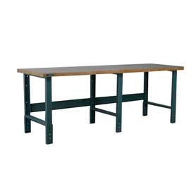 Stackbin Corporation M9630-3505-BL Stackbin 3505 Series Extra Long Workbench, 96 x 30", Adjustable Height, Maple Square Edge, Blue image.