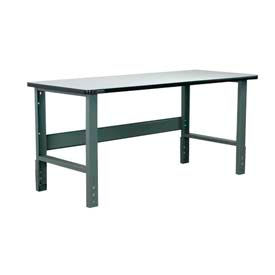 Stackbin Corporation P4830-T-3505-GY Stackbin 3505 Series Adjustable Height Workbench, 48 x 30", Laminate Square Edge, Gray image.