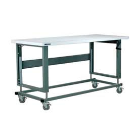 Stackbin Corporation P6036-2500-GY Stackbin 2500 Series Workbench W/ Square Edge Top, 60"W x 36"D, Gray image.