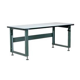 Stackbin Corporation P6036-T-4000-GY Stackbin Workbench, 4000 Series, Plastic Laminate W/T-Molding, 60"W X 36"D, Gray image.