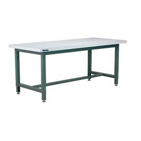 Stackbin Corporation P7230-1005-GY Stackbin 1005 Series Adjustable Height Workbench, 72 x 30", Laminate Square Edge, Gray image.