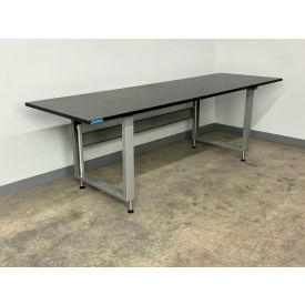 Stackbin® 4000 Electric Hydro Lift Adj. Height Workbench 96 x 30" Phenolic Beveled Edge Gray 