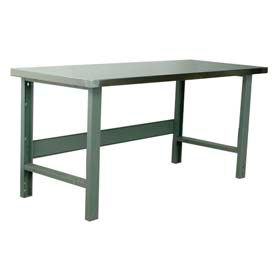 Stackbin Corporation S4830-3500-GY Stackbin 3500 Series Workbench, Hardboard Over Stainless Steel Top, 48"W x 30"D, Gray image.