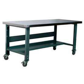 Stackbin Corporation S4830-3512-GY Stackbin 3512 Series Workbench, Hardboard Over Stainless Steel Top, 48"W x 30"D, Gray image.