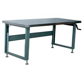 Stackbin Corporation S6036-4000-GY Stackbin Workbench, 4000 Series, Hardboard Over Stainless Steel Top, 60"W X 36"D, Gray image.