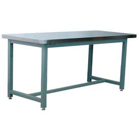 Stackbin Corporation S7230-1000-GY Stackbin 1000 Series Workbench, Hardboard Over Stainless Steel Top, 72"W x 30"D, Gray image.