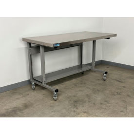 Stackbin® 2012 Mobile Workbench with Stainless Skin Square Edge Top 72"W x 36"D Gray 