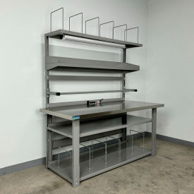 Stackbin® Packing Workbench #1 Stainless Skin Top 72"W x 36"D Gray 