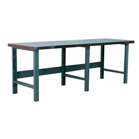 Stackbin Corporation S9636-3500-BK Stackbin 3500 Series Workbench, Hardboard Over Stainless Steel Top, 96"W x 36"D, Black image.