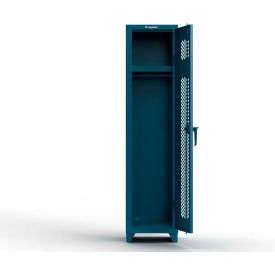 Strong Hold® 1-Tier 1 Door Extra HD Ventilated Locker 18"W x 18"D x 75"H Blue Assembled 