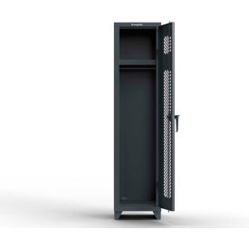 Strong Hold® 1-Tier 1 Door Extra HD Ventilated Locker 18"W x 18"D x 75"H Dark Gray Assembled 