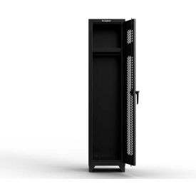 Strong Hold® 1-Tier 1 Door Extra HD Ventilated Locker 18"W x 18"D x 75"H Black Assembled 