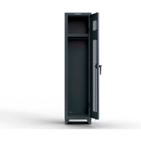 Strong Hold Products 1.66-1H-18-1T-L StrongHold® 1-Tier 1 Door Ventilated Locker, 18"W x 18"D x 75"H, Gray, Assembled image.