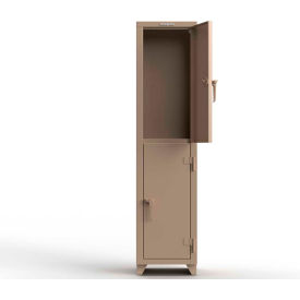 Strong Hold® 2-Tier 2 Door Extra Heavy Duty Locker 18"W x 18"D x 75"H Beige Assembled 