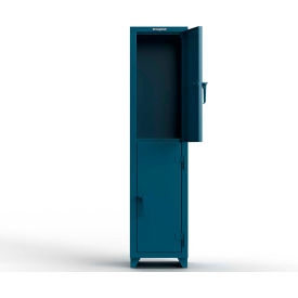Strong Hold® 2-Tier 2 Door Extra Heavy Duty Locker 18"W x 18"D x 75"H Blue Assembled 