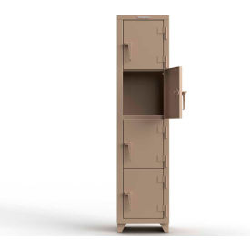 Strong Hold® 4-Tier 4 Door Extra Heavy Duty Locker 18"W x 18"D x 75"H Beige Assembled 