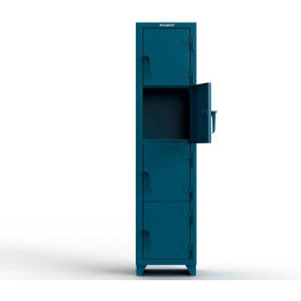 Strong Hold® 4-Tier 4 Door Extra Heavy Duty Locker 18"W x 18"D x 75"H Blue Assembled 