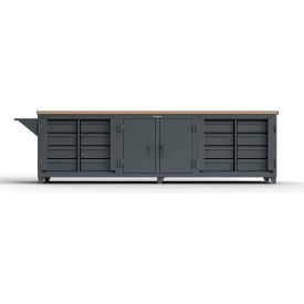 Strong Hold® Extreme Duty Workbench w/ 1-3/4" Maple Top 120"W x 30"D x 37"H Dark Gray 