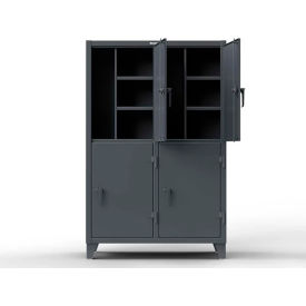 Strong Hold® 2-Tier 10 Door Extreme Duty Locker 20 Shelves 122"Wx24"Dx78"H Beige Assembled 