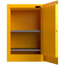 Strong Hold® Flammable Safety Cabinet Manual Close 12 Gallon Cap. 24"W x 18"D x 36"H Yellow 