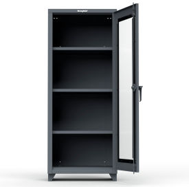Strong Hold Products 2.66-1LD-243-L-RAL7024 Stronghold Clearview Industrial Cabinet with Single Door 30"W x 24"D x 75"H, Dark Gray image.