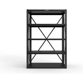 Strong Hold® Heavy Duty Open Shelving Unit 5 Shelf 48"W x 24"D x 72"H Black 