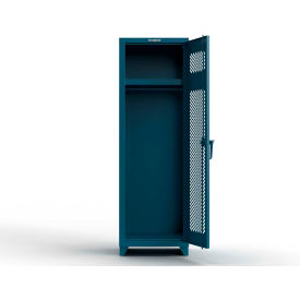 Strong Hold® 1-Tier 1 Door Extra HD Ventilated Locker 24"W x 24"D x 75"H Blue Assembled 
