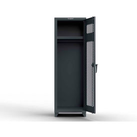 Strong Hold® 1-Tier 1 Door Extra HD Ventilated Locker 24"W x 24"D x 75"H Dark Gray Assembled 