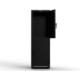 Strong Hold® 2-Tier 2 Door Extra Heavy Duty Locker 24"W x 24"D x 75"H Black Assembled 