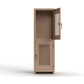 Strong Hold® 2-Tier 2 Door Extra HD Ventilated Locker 24"W x 24"D x 75"H Beige Assembled 
