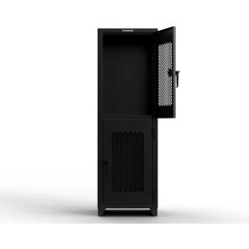 Strong Hold® 2-Tier 2 Door Extra HD Ventilated Locker 24"W x 24"D x 75"H Black Assembled 