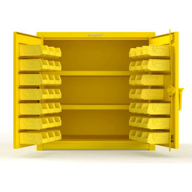Strong Hold® Extra Heavy Duty Cabinet with 3" Legs 40 Yellow Bins 36"W x 24"D x 36"H Yellow