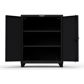 Strong Hold Products 33.6-242-L-RAL9005 Stronghold Counter-Height Industrial Cabinet 36"W x 24"D x 45"H, Black image.