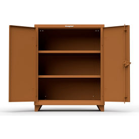 Strong Hold Products 33.6-242-L-RAL8008 Stronghold Counter-Height Industrial Cabinet 36"W x 24"D x 45"H, Brown image.