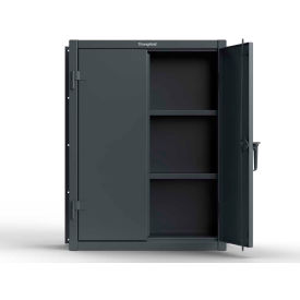 Strong Hold® Wall Mountable Storage Cabinet 36"W x 14"D x 48"H All-Welded Dark Gray 