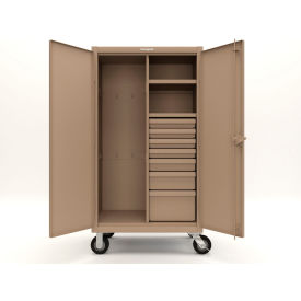 Strong Hold® Extreme Duty Mobile Rigging Cabinet 12 Gauge 36"W x 24"D x 68"H Beige 