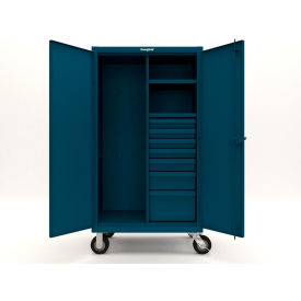 Strong Hold® Extreme Duty Mobile Rigging Cabinet 12 Gauge 36"W x 24"D x 68"H Blue 