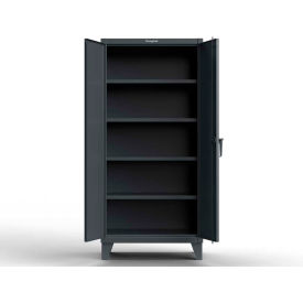 Strong Hold® HD Steel Storage Cabinet with 3 Shelves 36"W x 30"D x 66"H Dark Gray 