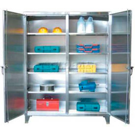 Strong Hold Products 35-DS-246SS Strong Hold® Independent Locking Cabinet 35-DS-246SS - Stainless Steel Double Door 36 x 24 x 66 image.