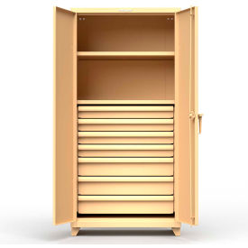 Strong Hold Products 36-242-7DB-L-RAL1019 Stronghold Industrial Cabinet With 7 Drawers 36"W x 24"D x 75"H , Beige image.