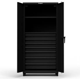 Strong Hold Products 36-242-7DB-L-RAL9005 Stronghold Industrial Cabinet With 7 Drawers 36"W x 24"D x 75"H , Black image.