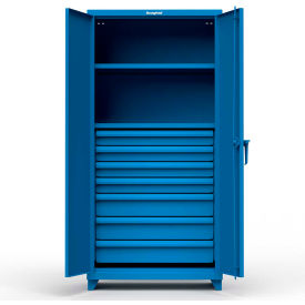 Strong Hold Products 36-242-7DB-L-RAL5001 Stronghold Industrial Cabinet With 7 Drawers 36"W x 24"D x 75"H , Blue image.
