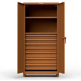 Strong Hold Products 36-242-7DB-L-RAL8008 Stronghold Industrial Cabinet With 7 Drawers 36"W x 24"D x 75"H , Brown image.
