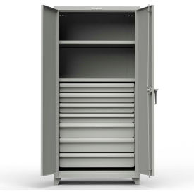 Strong Hold Products 36-242-7DB-L-RAL7037 Stronghold Industrial Cabinet With 7 Drawers 36"W x 24"D x 75"H , Gray image.
