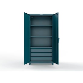 Strong Hold® Extra Heavy Duty Cabinet w/Lockey 2200 Lock 36"W x 24"D x 75"H Blue 
